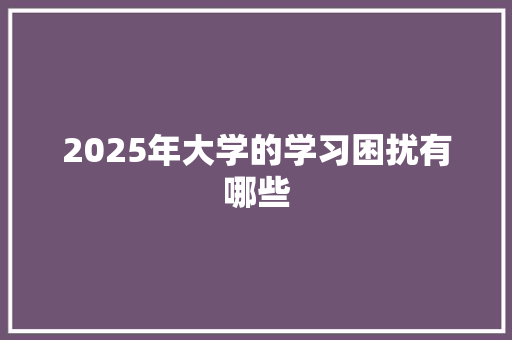 2025年大学的学习困扰有哪些