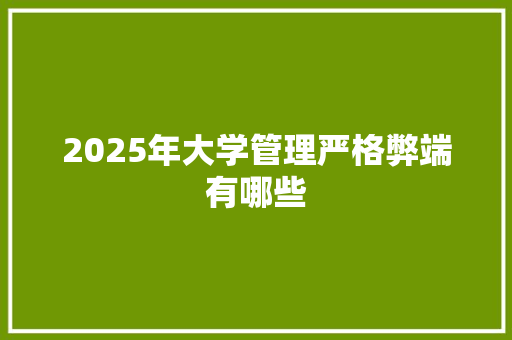 2025年大学管理严格弊端有哪些