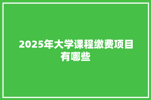 2025年大学课程缴费项目有哪些 诗歌范文