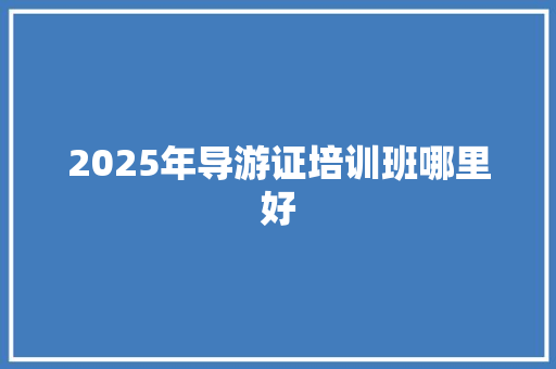 2025年导游证培训班哪里好