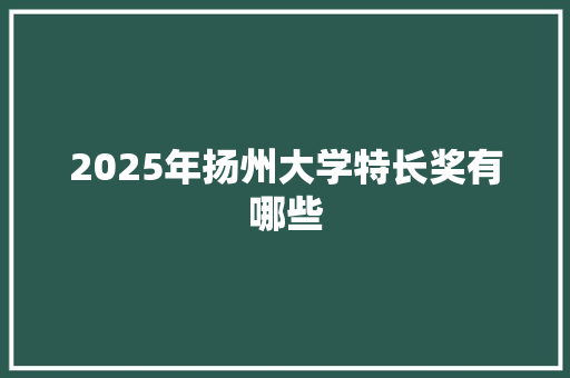 2025年扬州大学特长奖有哪些