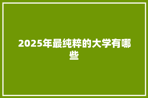 2025年最纯粹的大学有哪些 记叙文范文
