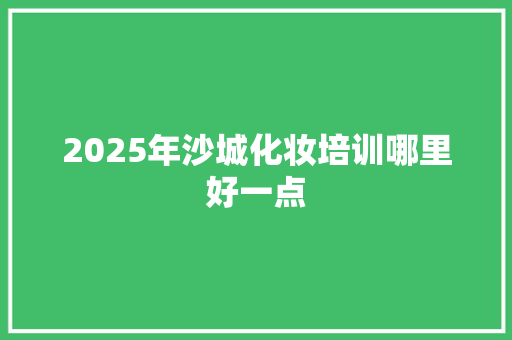 2025年沙城化妆培训哪里好一点