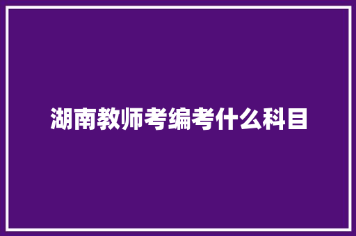 湖南教师考编考什么科目