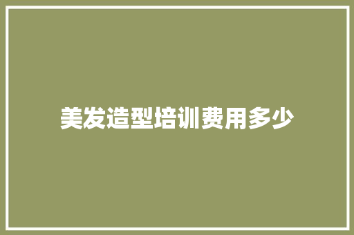 美发造型培训费用多少 说明文范文