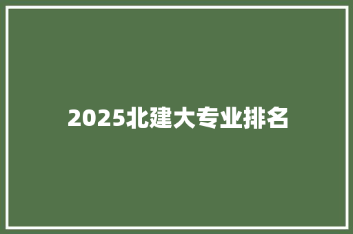 2025北建大专业排名