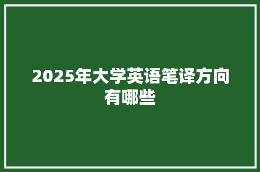 2025年大学英语笔译方向有哪些