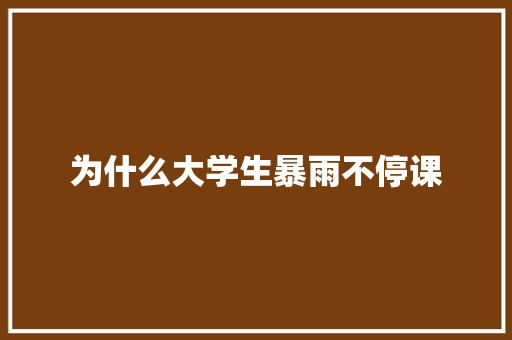 为什么大学生暴雨不停课 应用文范文