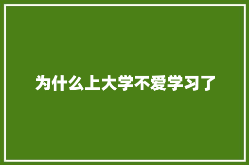 为什么上大学不爱学习了