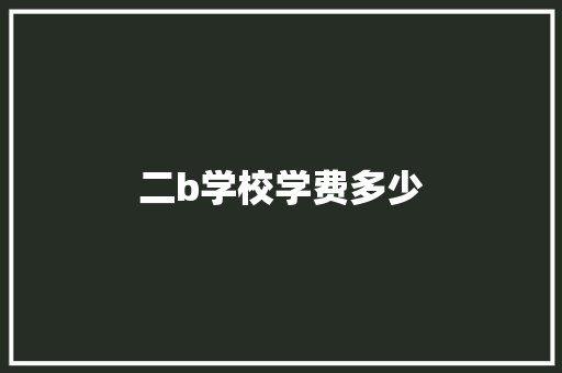 二b学校学费多少