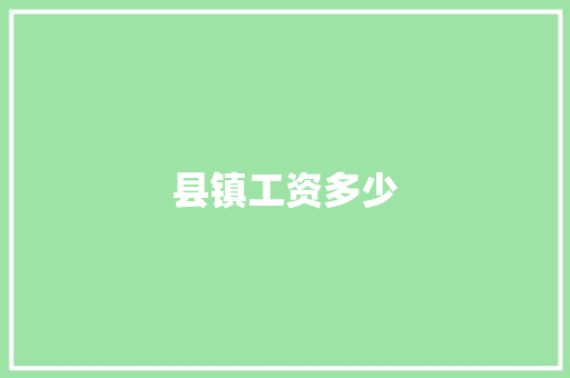 县镇工资多少