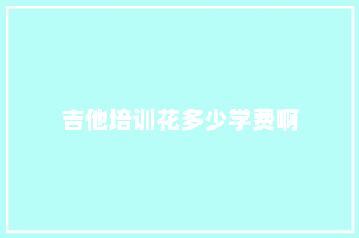吉他培训花多少学费啊 商业计划书范文