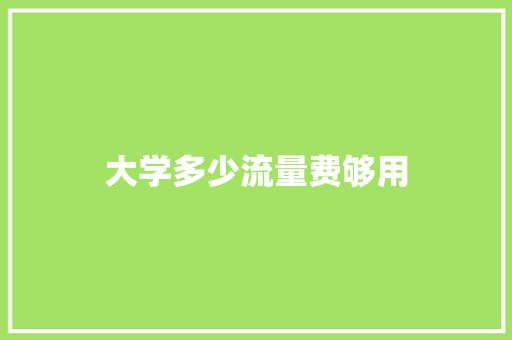 大学多少流量费够用 记叙文范文