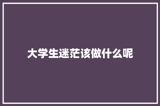 大学生迷茫该做什么呢 求职信范文