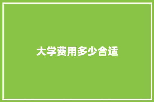 大学费用多少合适 商业计划书范文