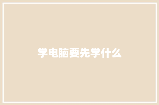 学电脑要先学什么 商业计划书范文
