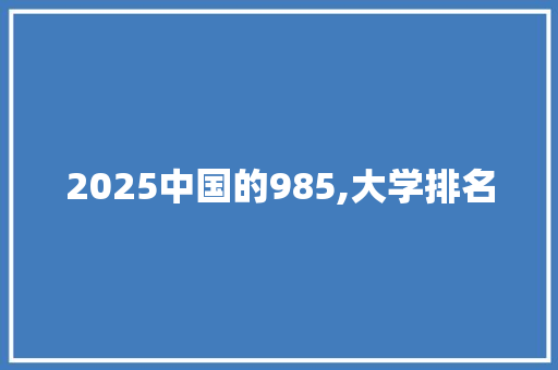 2025中国的985,大学排名