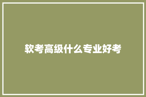软考高级什么专业好考 散文范文