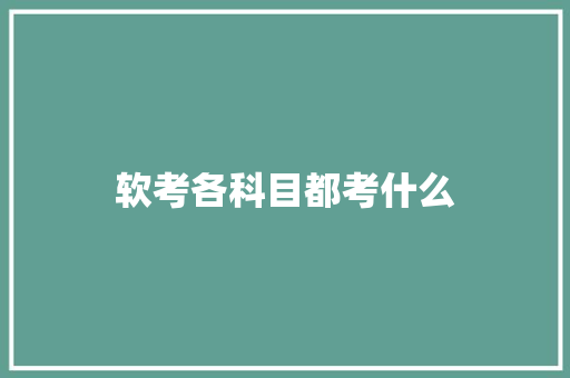 软考各科目都考什么 应用文范文