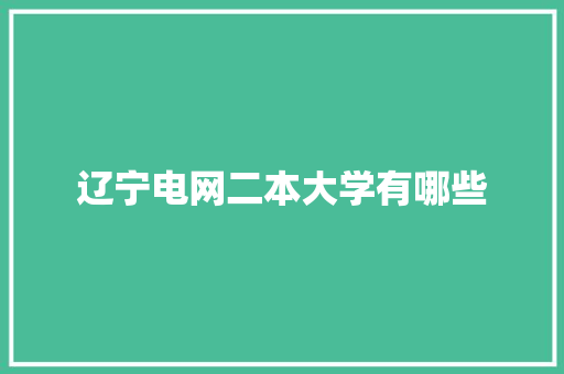 辽宁电网二本大学有哪些 演讲稿范文