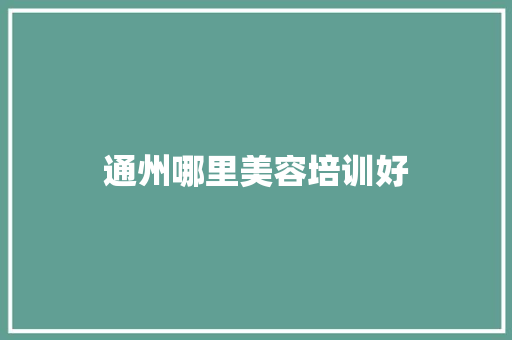 通州哪里美容培训好