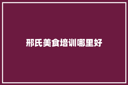 邢氏美食培训哪里好