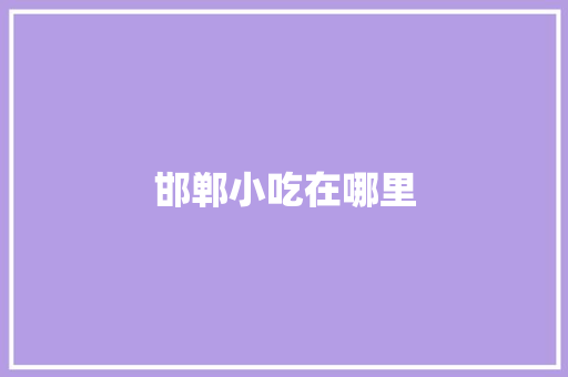 邯郸小吃在哪里 商业计划书范文