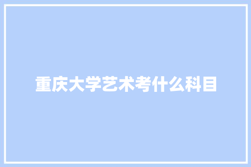 重庆大学艺术考什么科目