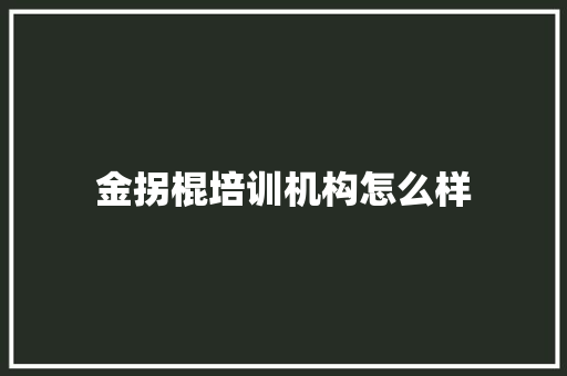 金拐棍培训机构怎么样
