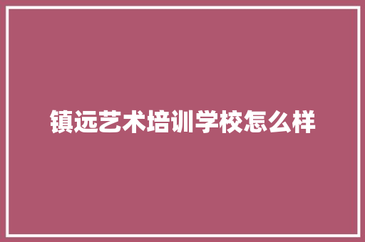 镇远艺术培训学校怎么样