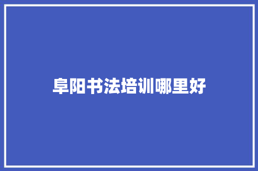 阜阳书法培训哪里好 说明文范文