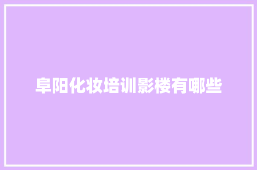 阜阳化妆培训影楼有哪些 说明文范文