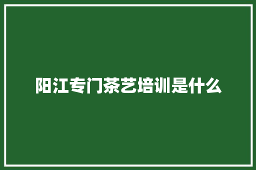 阳江专门茶艺培训是什么 记叙文范文