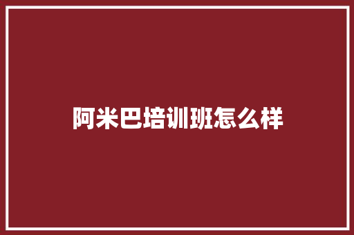 阿米巴培训班怎么样