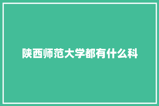 陕西师范大学都有什么科 商业计划书范文