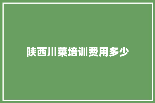 陕西川菜培训费用多少 散文范文