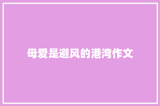 母爱是避风的港湾作文