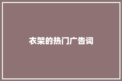 衣架的热门广告词 商业计划书范文