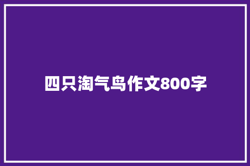 四只淘气鸟作文800字 商业计划书范文