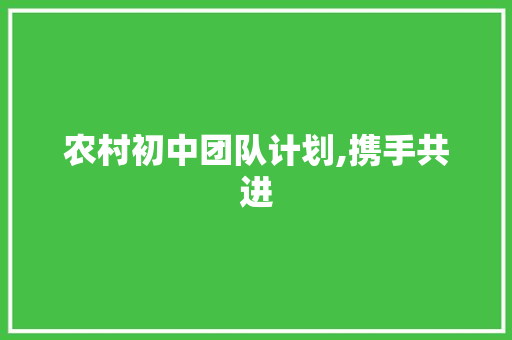 农村初中团队计划,携手共进，助力乡村振兴