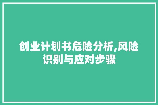 创业计划书危险分析,风险识别与应对步骤