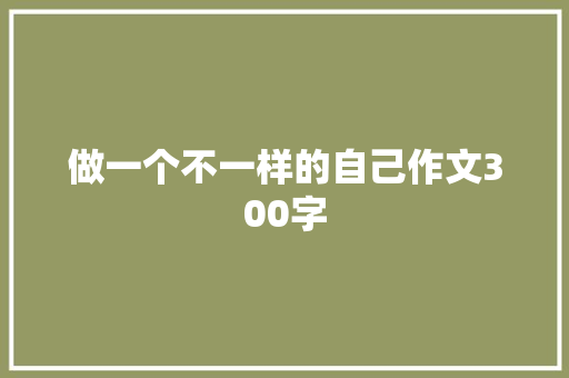 做一个不一样的自己作文300字 商业计划书范文