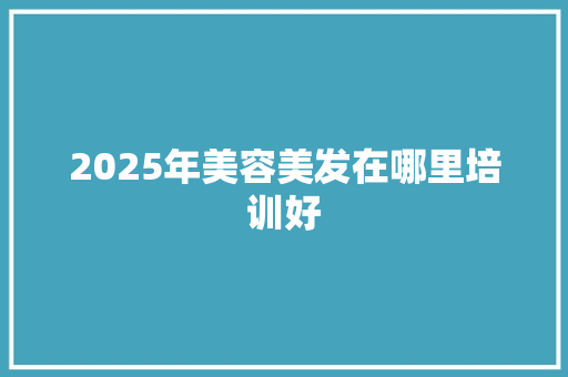 2025年美容美发在哪里培训好