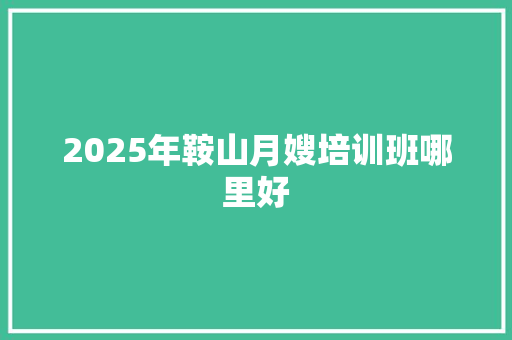 2025年鞍山月嫂培训班哪里好