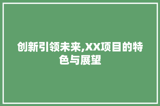 创新引领未来,XX项目的特色与展望 诗歌范文
