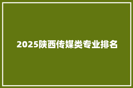 2025陕西传媒类专业排名
