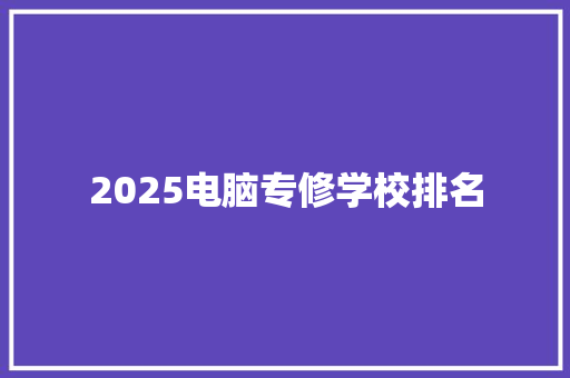 2025电脑专修学校排名 记叙文范文