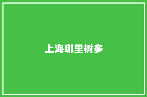 上海哪里树多