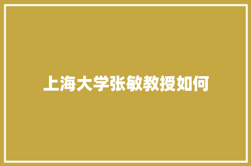 上海大学张敏教授如何