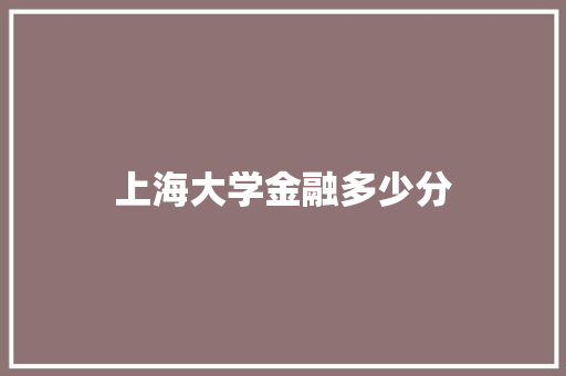 上海大学金融多少分